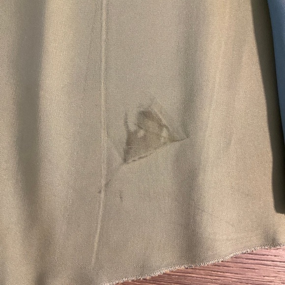 Vintage Chanel spring green / blue midi skirt w/ back slits, XS (34) - Picture 10 of 12